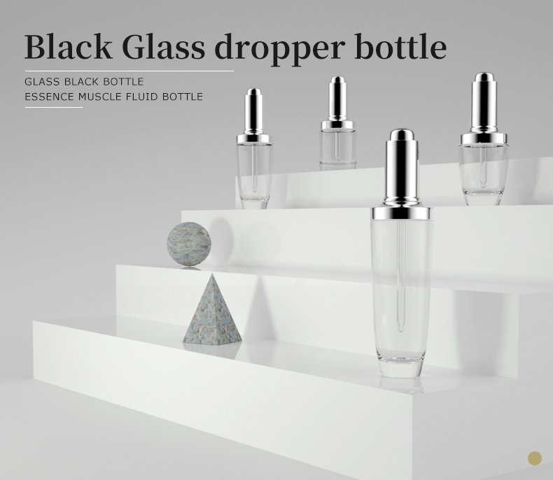 black glass dropper bottle